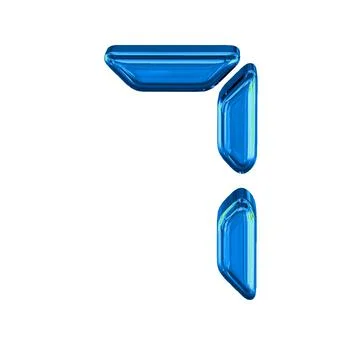 Blue symbol made as digital text. number 7 Illustrazione stock