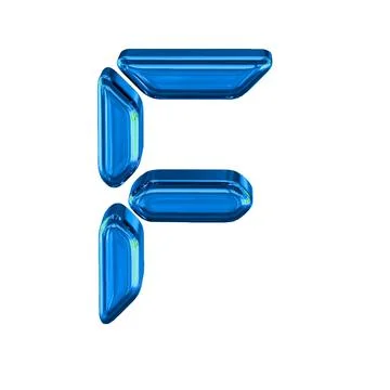 Blue symbol made as digital text. letter f Stock Illustration