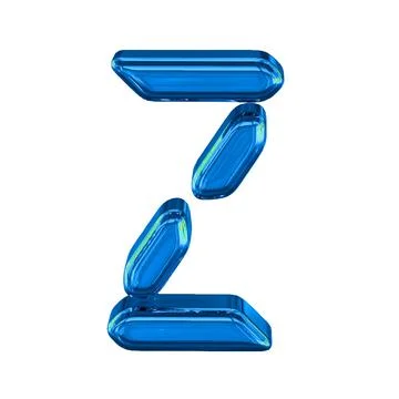 Blue symbol made as digital text. letter z Stock Illustration