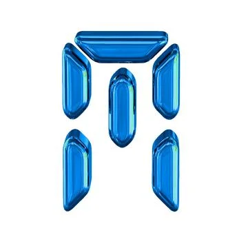 Blue symbol made as digital text. letter m Stock Illustration