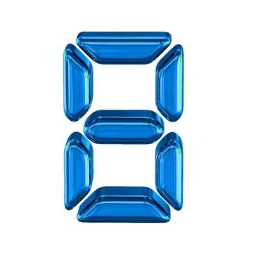 Blue symbol made as digital text. number 8 Stock Illustration