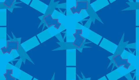 Blue Symmetrical Polygon Pattern Stock Illustration