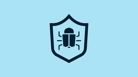 Blue System bug concept icon isolated on blue background. Code bug concept. Bug Stock Footage 230596363