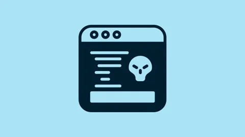 Blue System bug concept icon isolated on blue background. Code bug concept. Bug Stock Footage 230615146