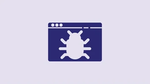 Blue System bug concept icon isolated on purple background. Code bug concept Stock Footage 232799220