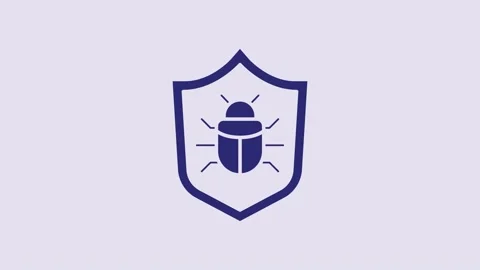 Blue System bug concept icon isolated on purple background. Code bug concept Stock Footage 232799317