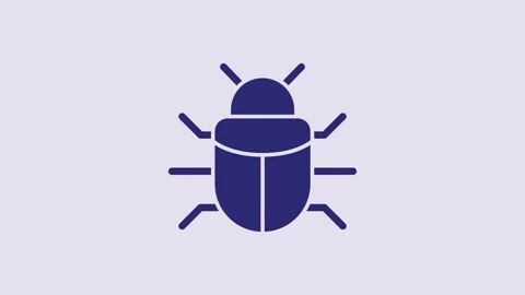 Blue System bug concept icon isolated on purple background. Code bug concept Stock Footage 232799425