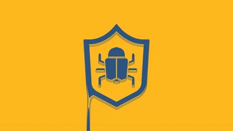 Blue System bug concept icon isolated on orange background. Code bug concept Stock Footage 234014685