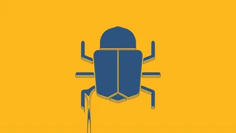 Blue System bug concept icon isolated on orange background. Code bug concept Stock Footage 234014961