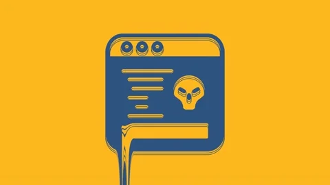 Blue System bug concept icon isolated on orange background. Code bug concept Stock Footage 234019941