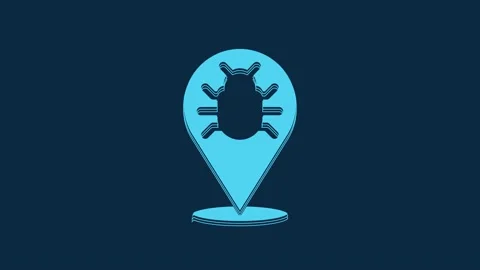 Blue System bug concept icon isolated on blue background. Code bug concept. Bug Stock Footage 235781157