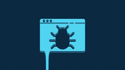 Blue System bug concept icon isolated on blue background. Code bug concept. Bug Stock Footage 235781193