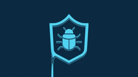 Blue System bug concept icon isolated on blue background. Code bug concept. Bug Stock Footage 235781257