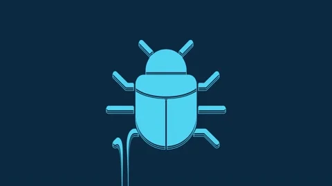 Blue System bug concept icon isolated on blue background. Code bug concept. Bug Stock Footage 235781308