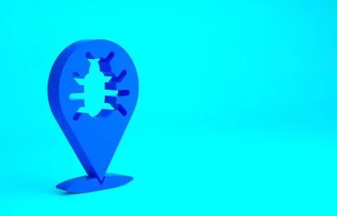 Blue System bug concept icon isolated on blue background. Code bug concept. B Illustrazione stock