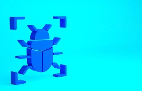 Blue System bug concept icon isolated on blue background. Code bug concept. B Stock Illustration