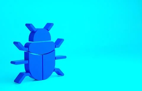 Blue System bug concept icon isolated on blue background. Code bug concept. B Stock Illustration