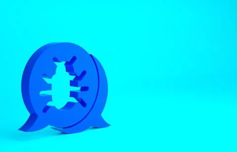 Blue System bug concept icon isolated on blue background. Code bug concept. B Illustrazione stock