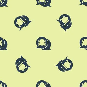 Blue System bug concept icon isolated seamless pattern on yellow background Illustrazione stock