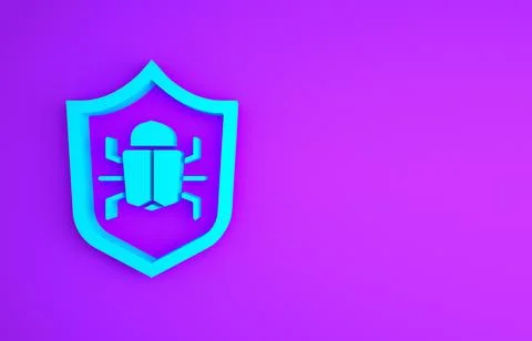 Blue System bug concept icon isolated on purple background. Code bug concept. Stock Illustration