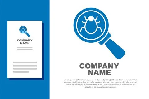 Blue System bug concept icon isolated on white background. Code bug concept. Bug Stock Illustration