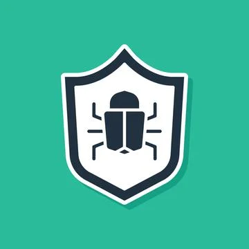 Blue System bug concept icon isolated on green background. Code bug concept. Bug イラスト素材
