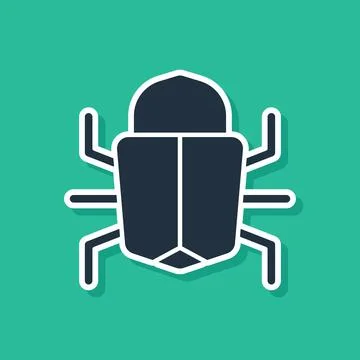 Blue System bug concept icon isolated on green background. Code bug concept. Bug Stock Illustration