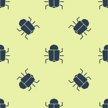 Blue System bug concept icon isolated seamless pattern on yellow background Illustrazione stock