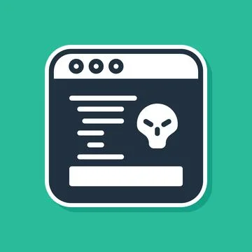 Blue System bug concept icon isolated on green background. Code bug concept. Bug Stock Illustration