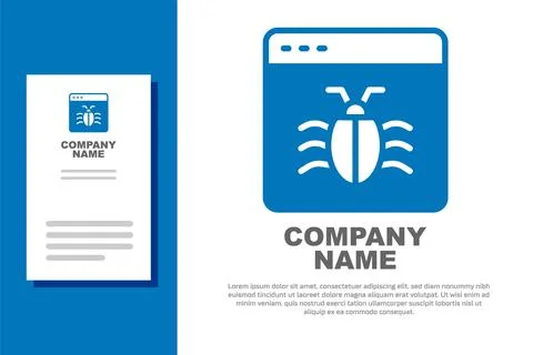 Blue System bug concept icon isolated on white background. Code bug concept. Bug Illustrazione stock