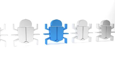 Blue System bug concept icon isolated on white background. Code bug concept.. Stock Illustration