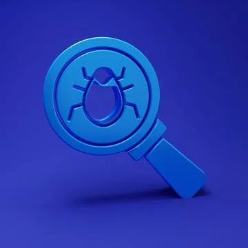 Blue System bug concept icon isolated on blue background. Code bug concept... Stock Illustration