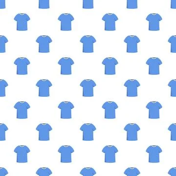Blue t shirt pattern creating a seamless textile background Stock Illustration