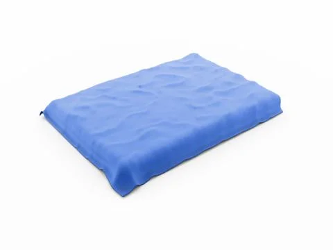 Blue table cloth rendered isolated on white background Illustrazione stock