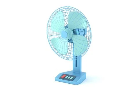 Blue table fan 3D render 스톡 일러스트