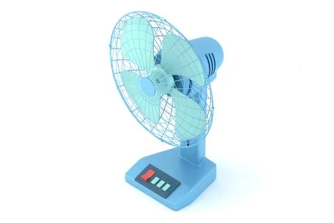 Blue table fan 3D render Stock Illustration