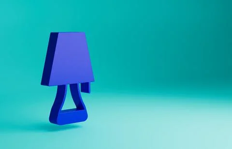 Blue Table lamp icon isolated on blue background. Minimalism concept. 3D render Stock Illustration