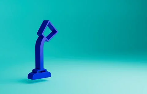Blue Table lamp icon isolated on blue background. Minimalism concept. 3D render Illustrazione stock