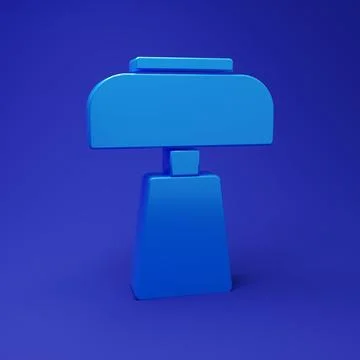 Blue Table lamp icon isolated on blue background. Desk lamp. Minimalism con.. Stock Illustration