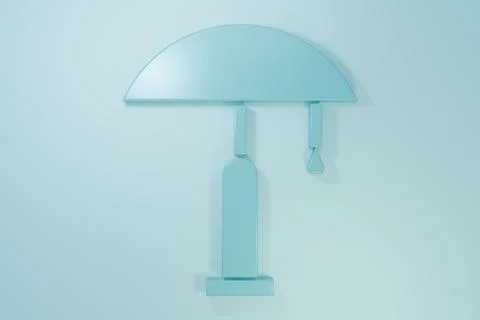 Blue Table lamp icon isolated on blue background. Minimalism concept. 3D re.. Stock Illustration