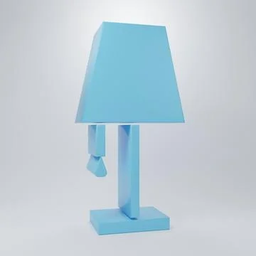 Blue Table lamp icon isolated on grey background. Minimalism concept. 3D re.. 스톡 일러스트