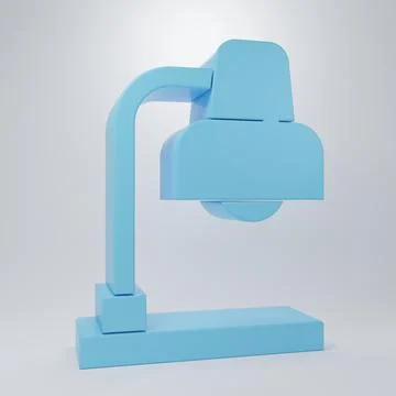 Blue Table lamp icon isolated on grey background. Minimalism concept. 3D re.. 스톡 일러스트