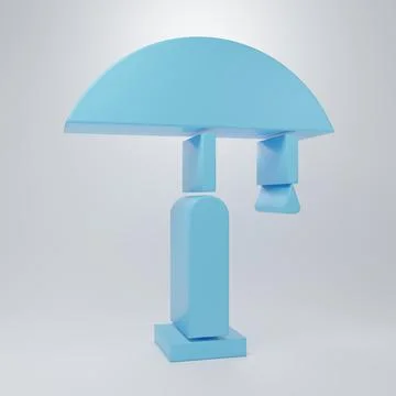 Blue Table lamp icon isolated on grey background. Minimalism concept. 3D re.. 스톡 일러스트