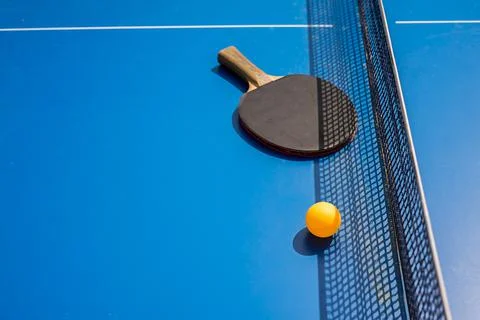 Blue table tennis or ping pong. Stock Photos