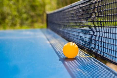 Blue table tennis or ping pong. Stock Photos