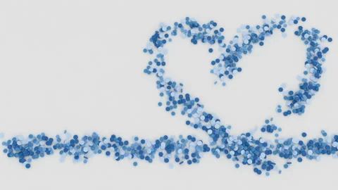 Blue tablets fall and form a heart shape Stock Footage 102088765