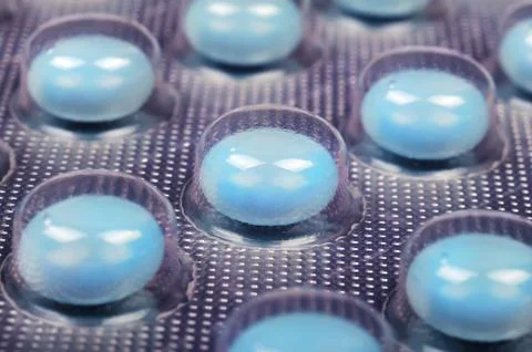 Blue tablets Foto stock