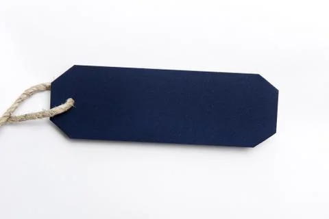 Blue tag with hemp Stock Photos