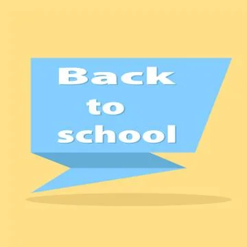 Blue tag label with lettering Back to school, stock vector illustration Stock Illustration