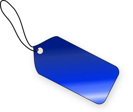 Blue tag on white background isolated Stock Illustration